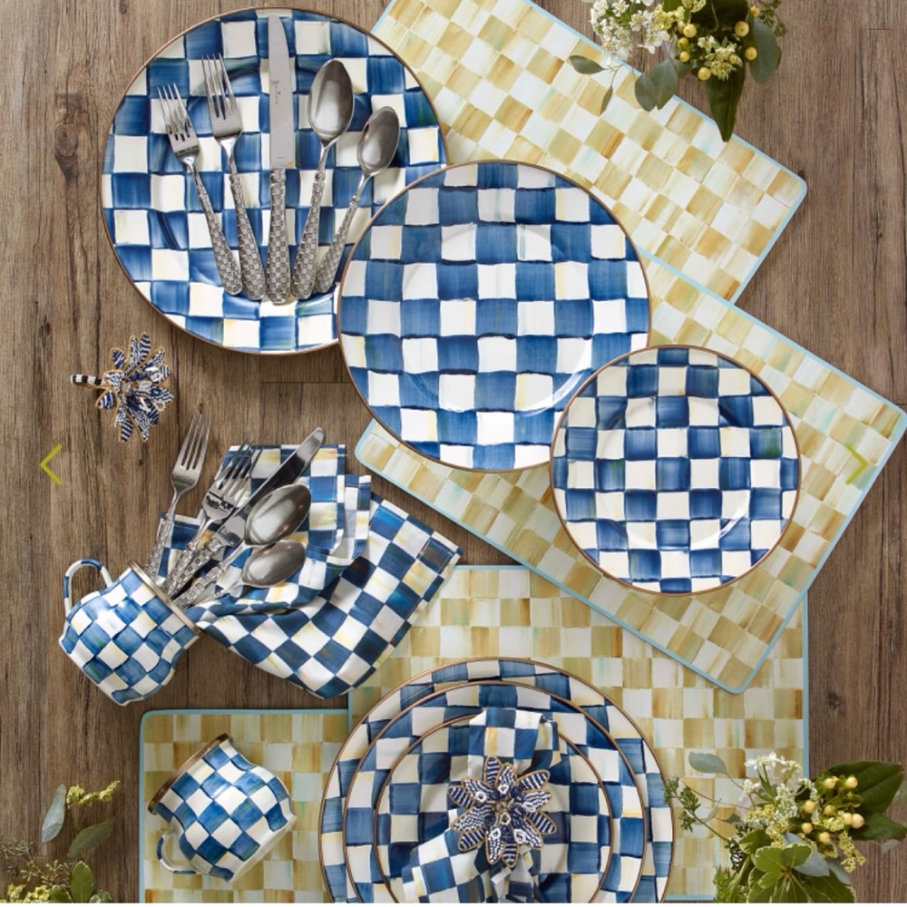 MacKenzie’s Child Beige checkered placemats